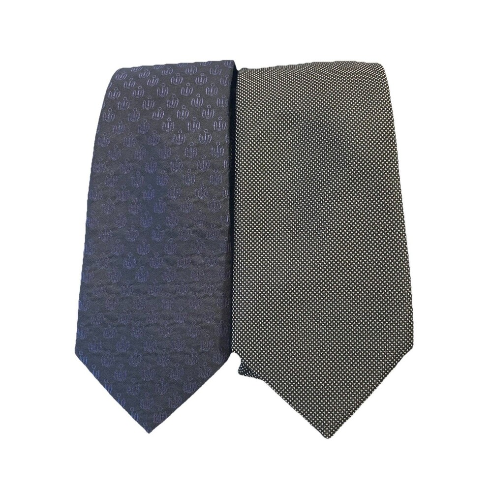 Nautica Men’s Neck Ties Solid Silk Italy Blue Purple Geometric Gray Skinny Lot 2
